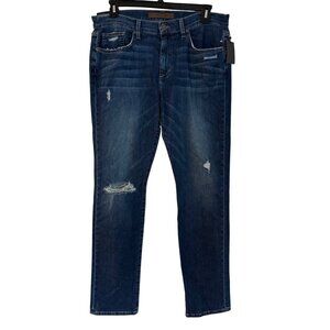 Joes Jeans Brixton Mens W34 Dark Wash Distressed Denim Straight Western